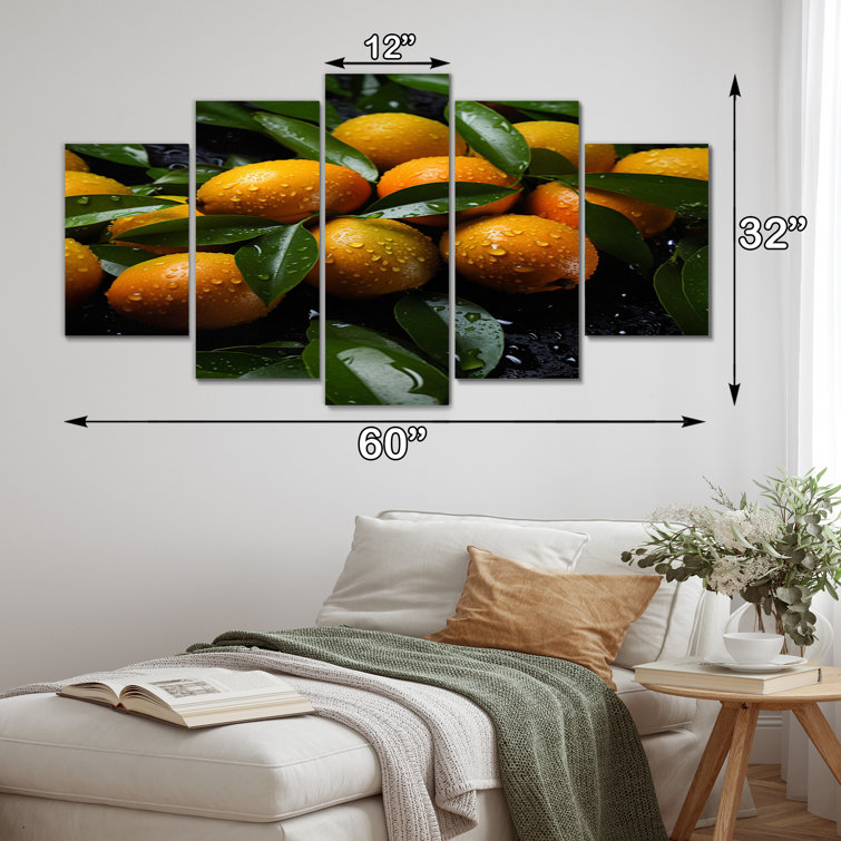Latitude Run® Fresh Bright Oranges IV Fruits Metal Wall Decor Set